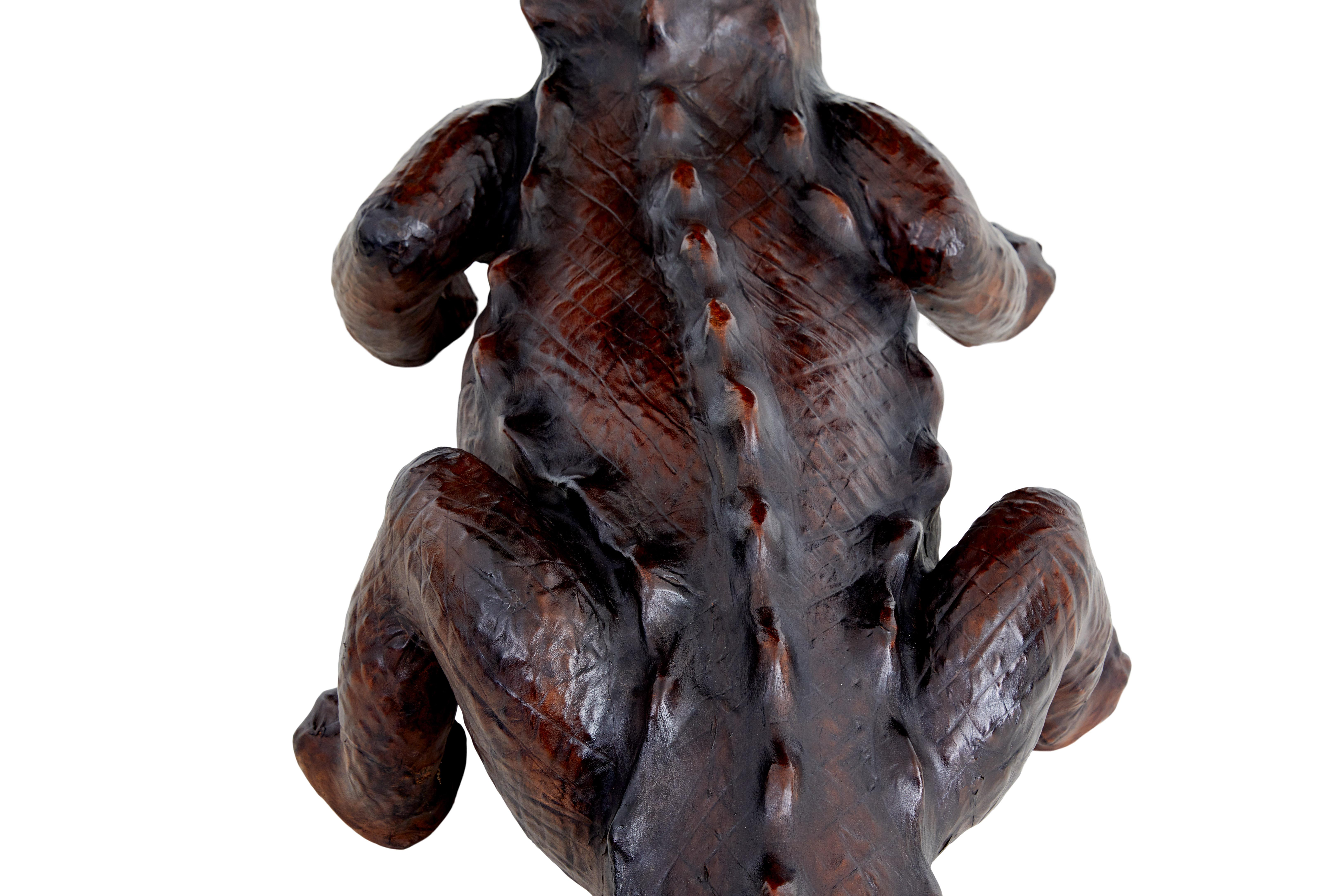Leather 20th century decorative leather model of a crocodile For Sale