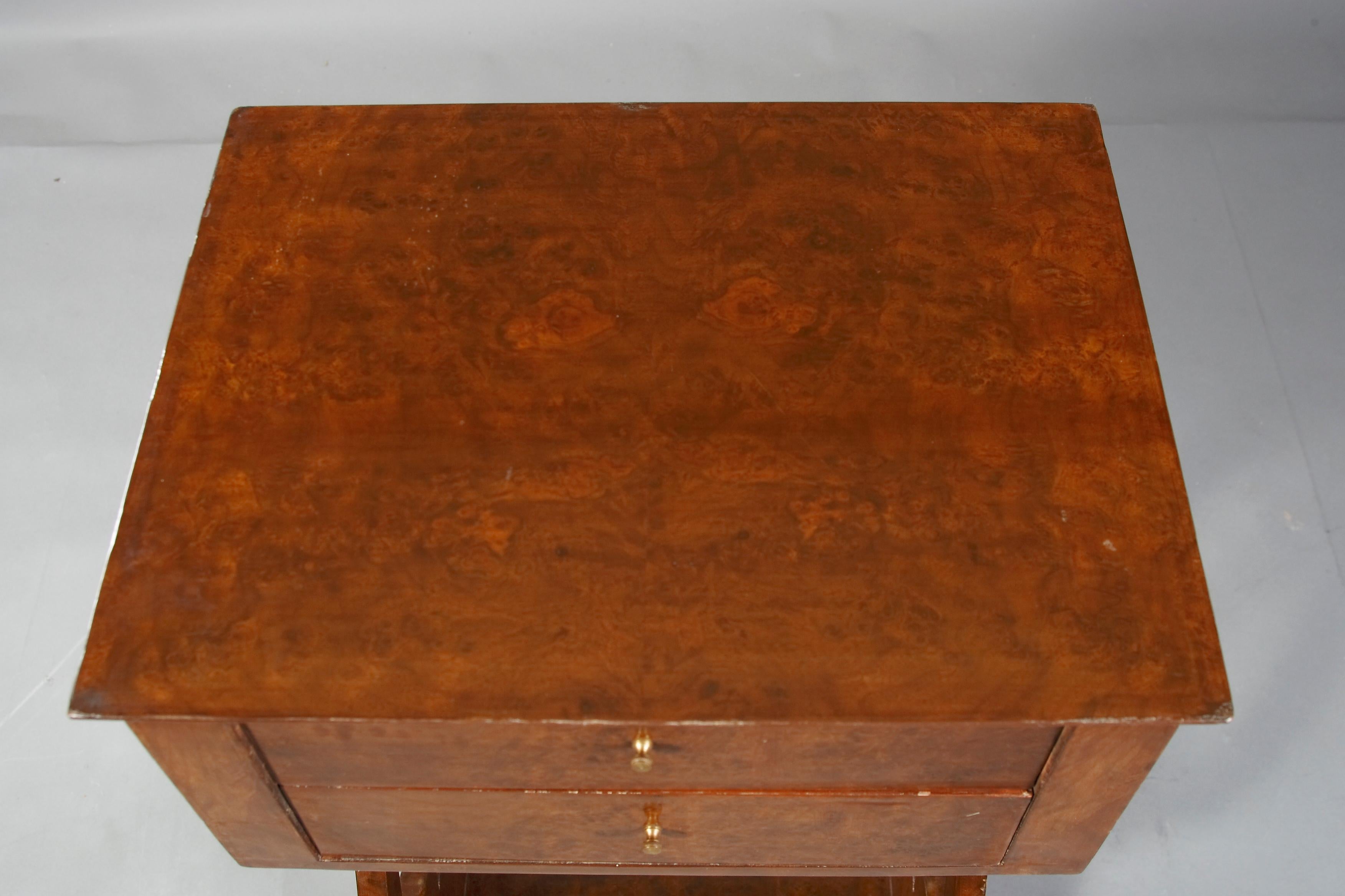 20th Century Decorative Lyre Sewing Table / Side Table in Biedermeier Style In Good Condition For Sale In Berlin, DE