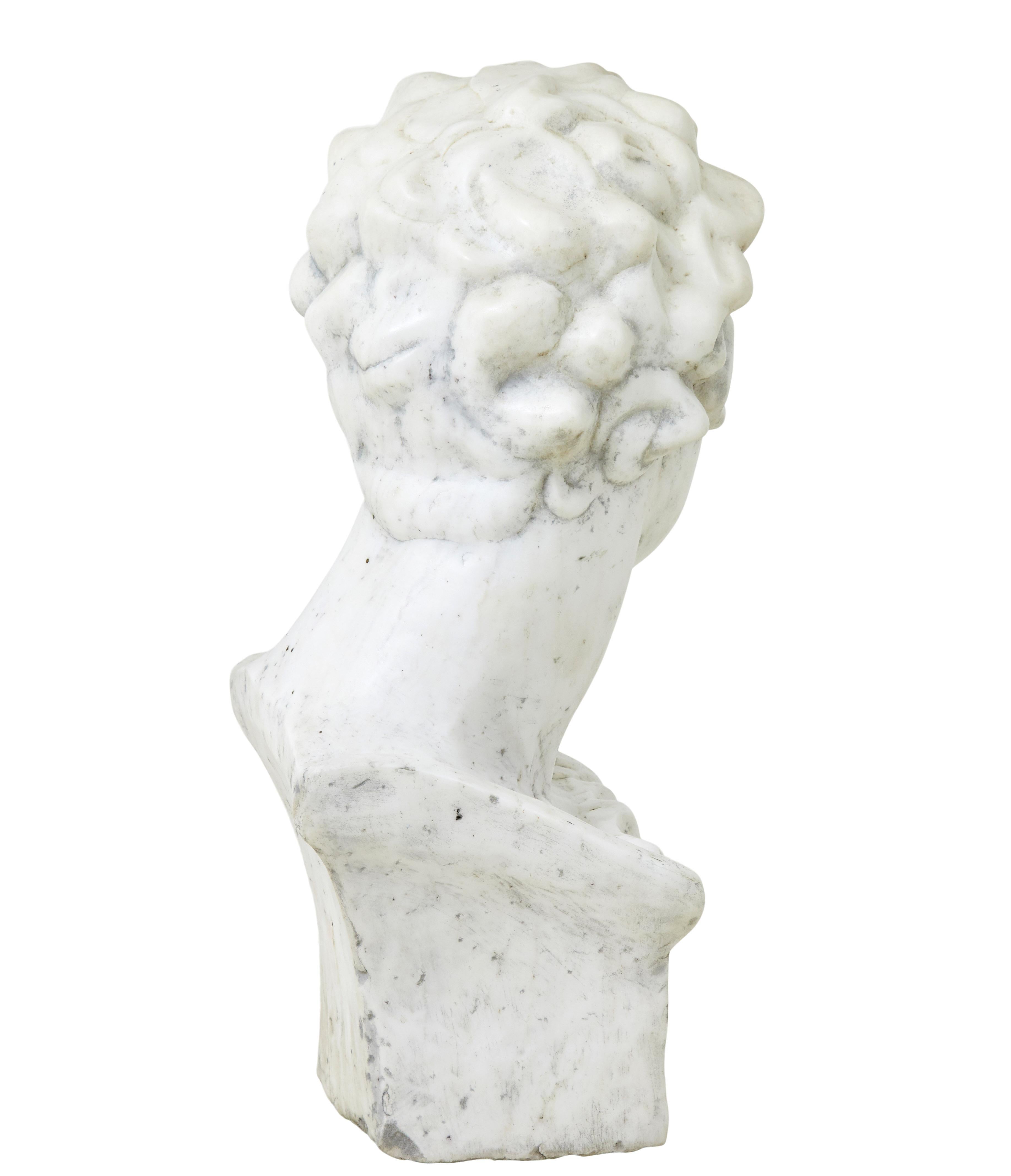 20th century decorative marble bust in the Greco Roman style In Good Condition For Sale In Debenham, Suffolk