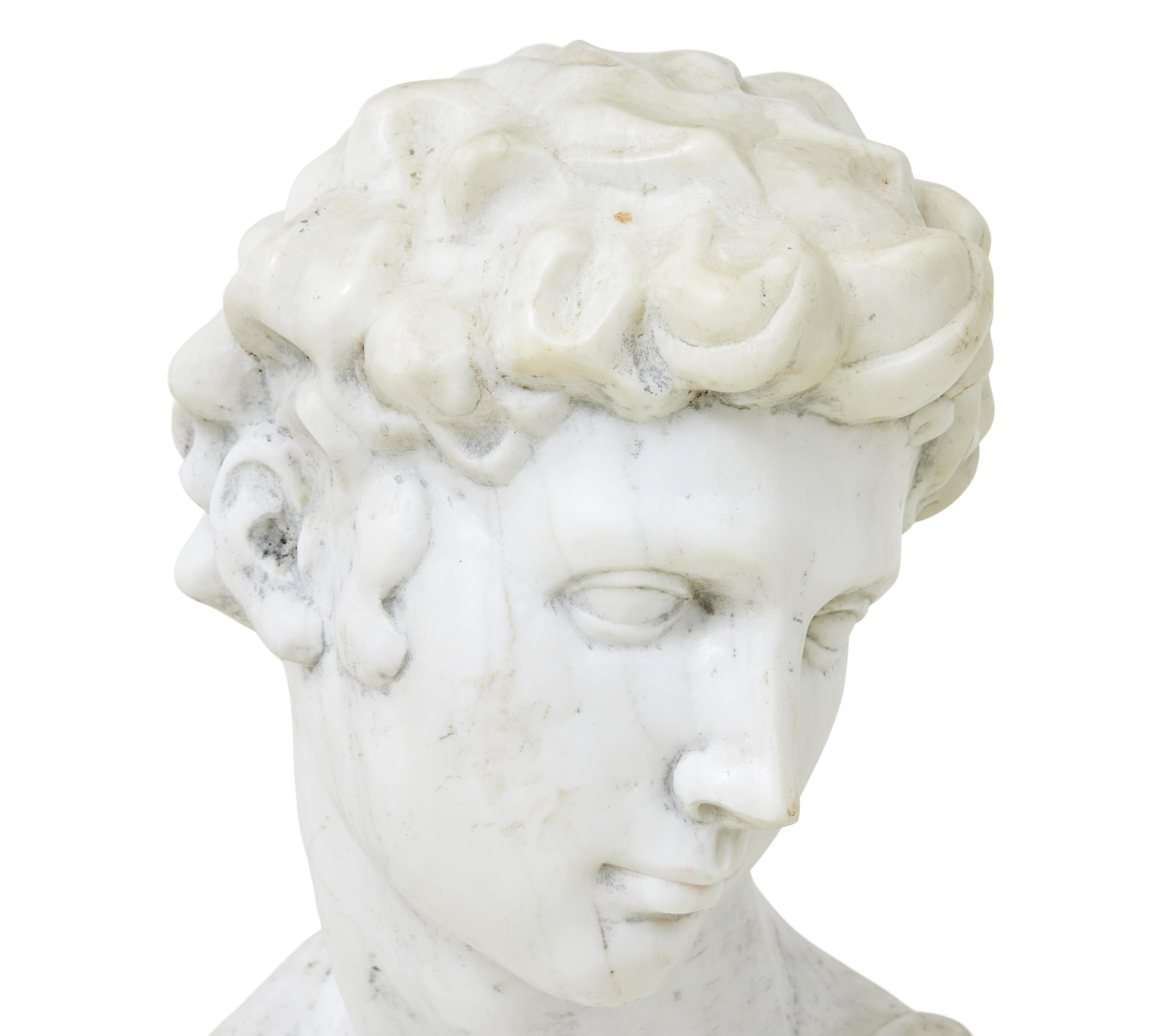 20th century decorative marble bust in the Greco Roman style For Sale 2
