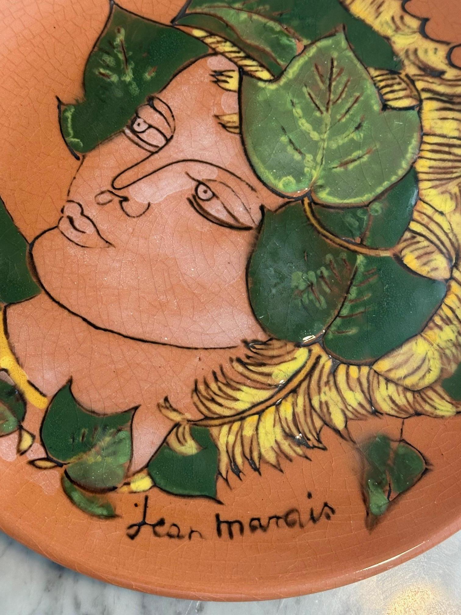 Ceramica Piatto decorativo del XX secolo creato da Jean Marais che rappresenta Tristant, 1970 in vendita
