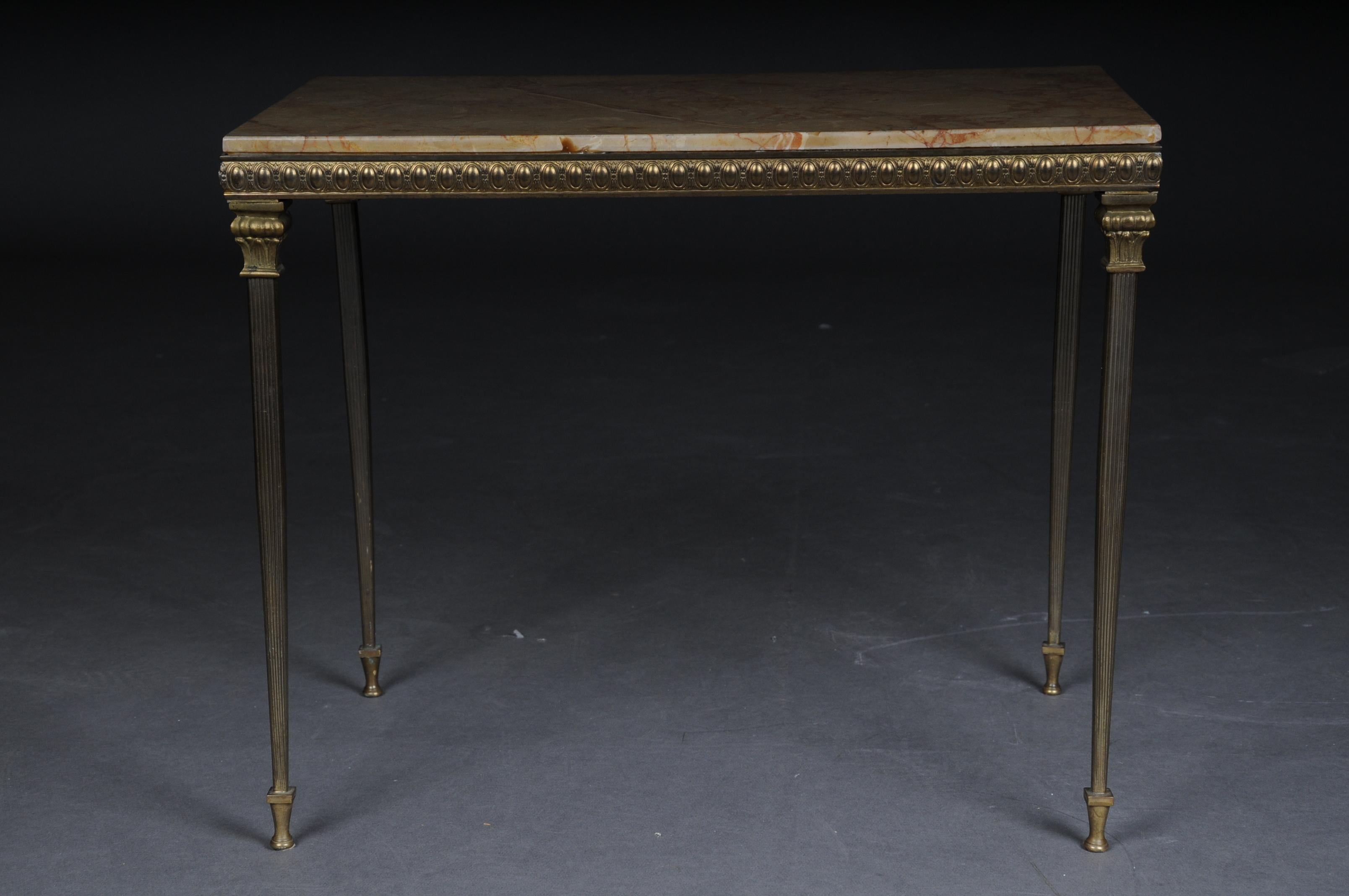 French 20th Century Delicate Louis XVI Side Table, Brass For Sale