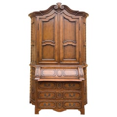 20th Century Dennis & Leen FrenchLouis XV Style Carved Fruitwood Secretary Desk