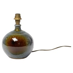 Lampe de table en céramique bleue et brune design du 20TH CENTURY DESIGN par Vilain La Borne 1970
