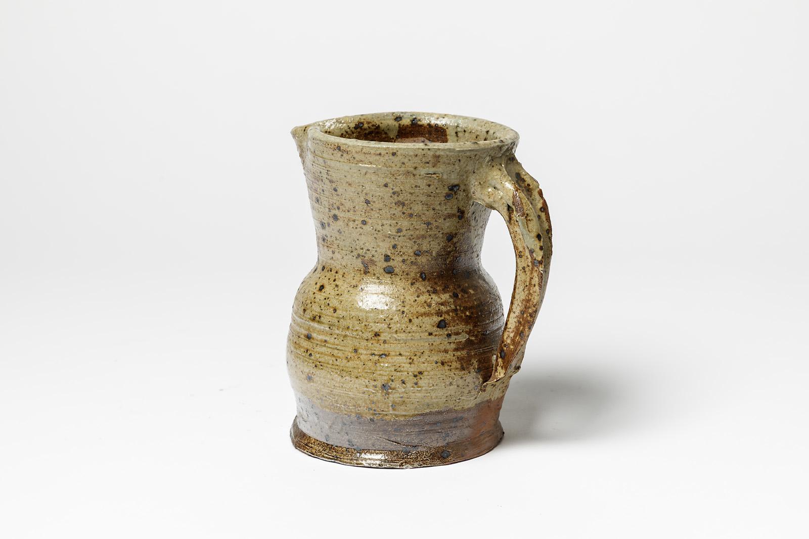 Mid-Century Modern 20th Century Design Ceramic Pitcher by Benoist Favre French Decoration, 1970 For Sale