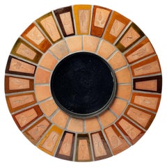 Farbiger Keramik-Wandspiegel im Design des 20. Jahrhunderts von Roger Capron Herbier 1960