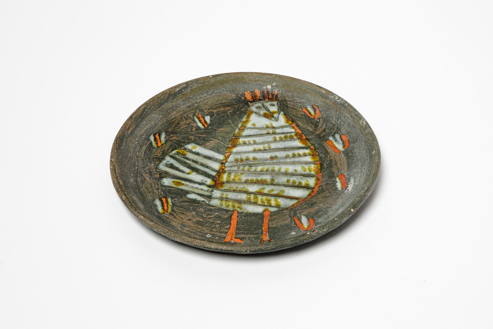 In the style of Jacques Innocenti

20th mid-century design ceramic plate or vide poche

Decorative bird colored

Original perfect condition

Circa 1950

Height 2 cm
Large 19 cm