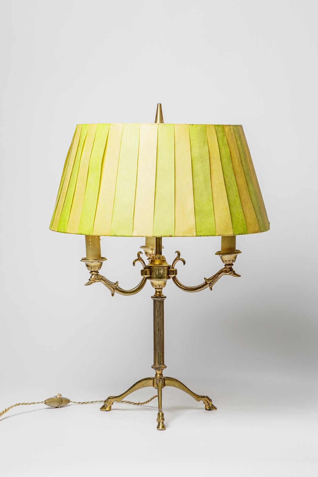 Mid-Century Modern 20TH CENTURY DESIGN Lampe de table en laiton doré avec des animaux Maison Jansen 1970 en vente