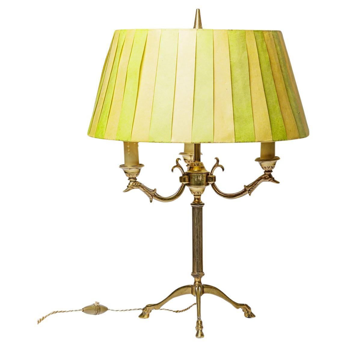 20th century design golden brass animals table lamp by Maison Jansen 1970 For Sale