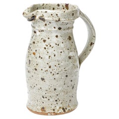 Vintage 20th century design grey and black unique piece ceramic pitcher by Tiffoche 1970