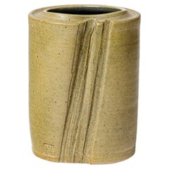 Vase en céramique grise design du 20ème siècle par Bernard Prigent 1970 La Borne