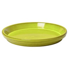 20th century design large yellow ceramic plate decorative dish style of Ruelland