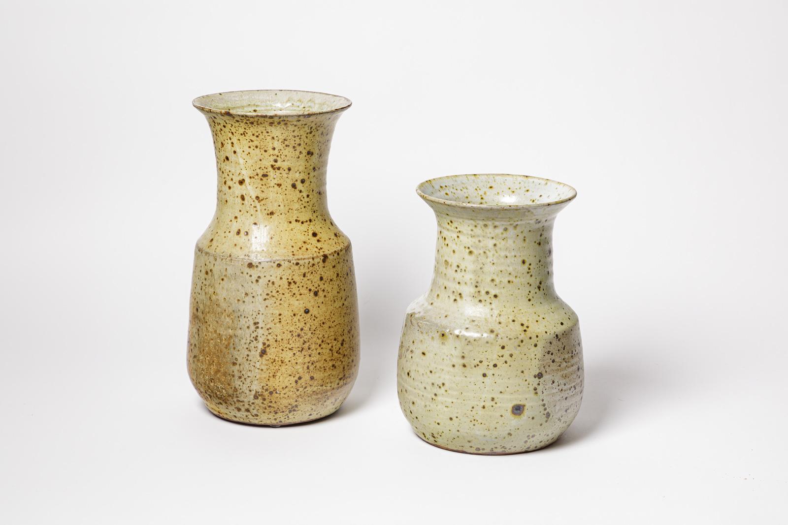 20th Century Design Light Grey Stoneware Ceramic Vase by Gustave Tiffoche For Sale 2