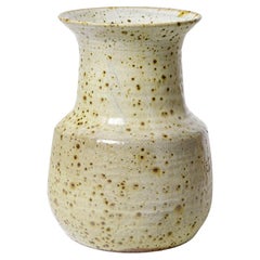 20th Century Design Light Grey Stoneware Ceramic Vase by Gustave Tiffoche