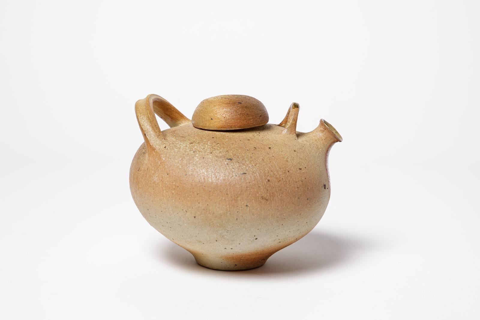 Mid-Century Modern 20th Century Design Nadia Pasquer Ceramic Tea Pot or Pitcher La Borne circa 1970 For Sale