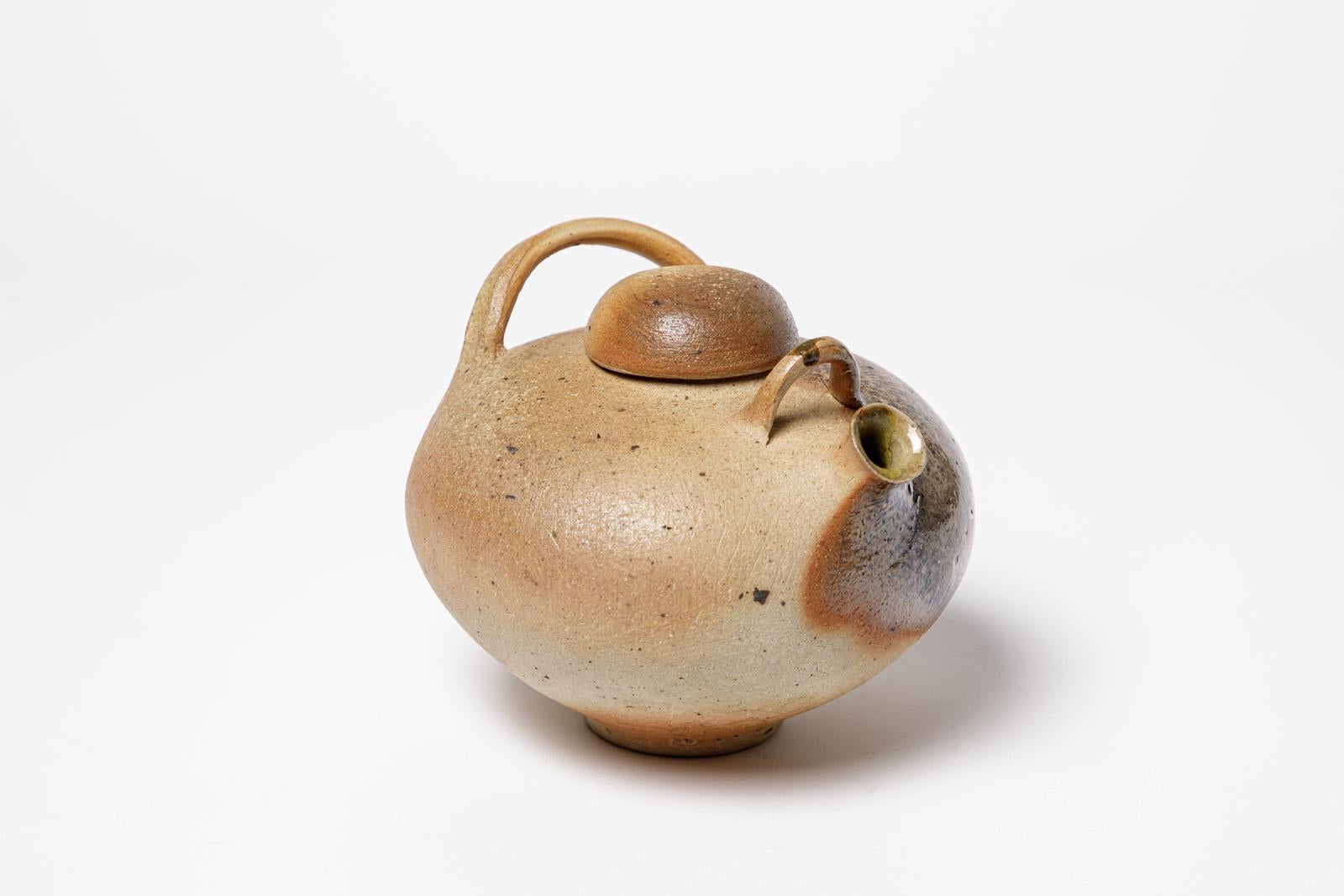 French 20th Century Design Nadia Pasquer Ceramic Tea Pot or Pitcher La Borne circa 1970 For Sale
