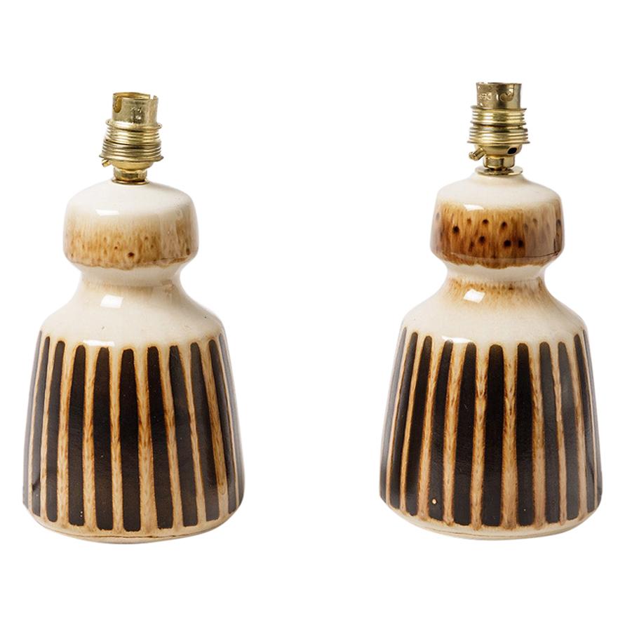20th Century Design Pair of Ceramic Table Lamps by Susex England Decorative Art