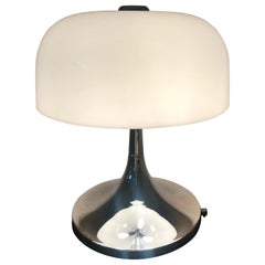 20th Century Design Plexiglass and Chromed Metal Table Lamp, 1970s