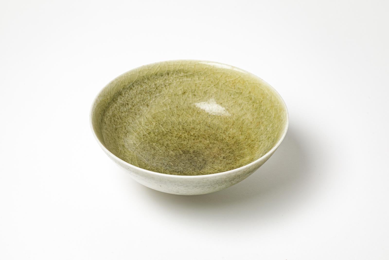Mid-Century Modern 20th Century Design Porcelain Celadon Decorative Bowl by Jacques Buchholtz 1980 For Sale