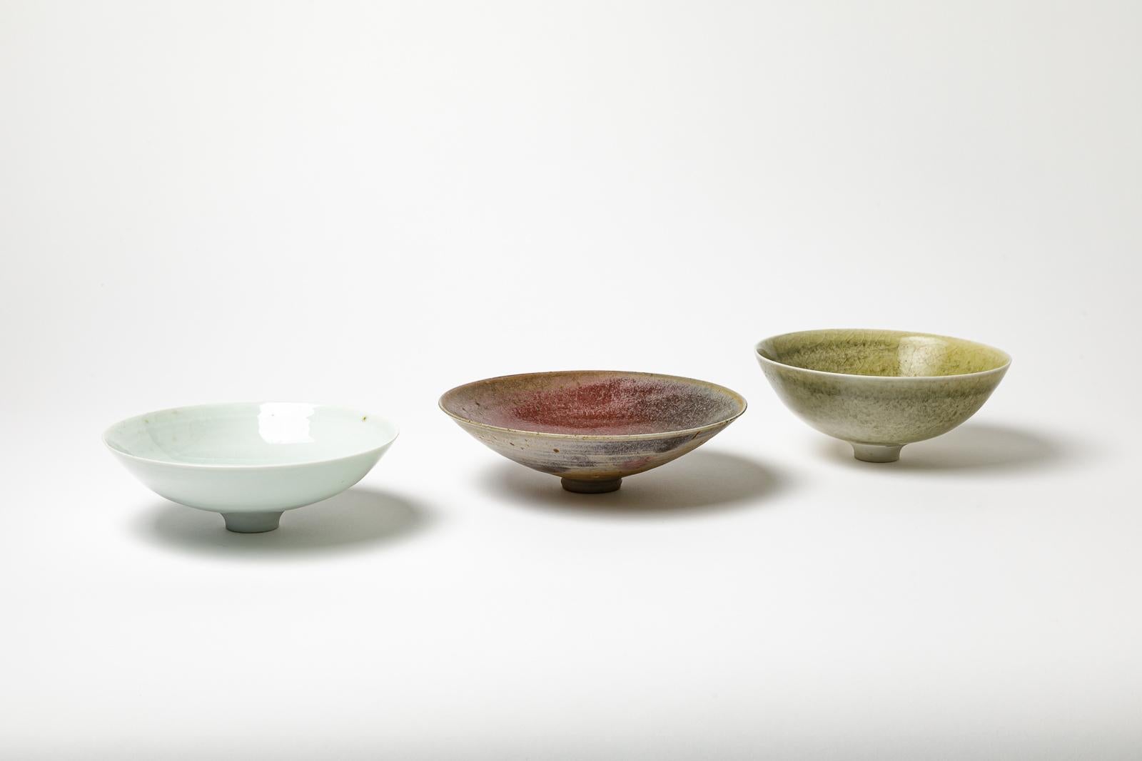 20th Century Design Porcelain Celadon Decorative Bowl by Jacques Buchholtz 1980 For Sale 2