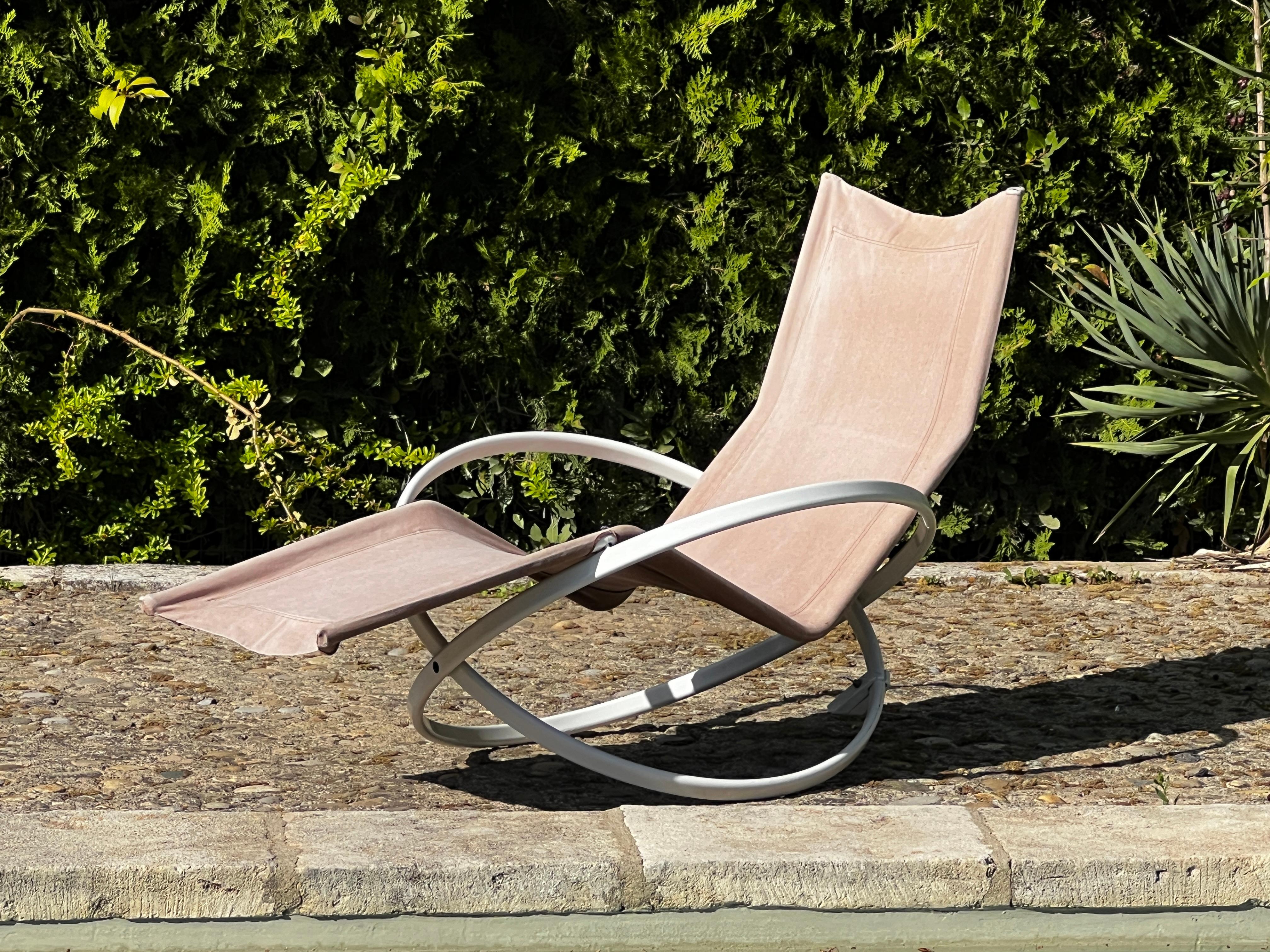 Metal 20th Century Design Roger Lecal Rocking Chaise Longue, Jetstar Model, 1975 For Sale