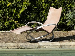 Chaise longue a dondolo 20th Century Design Roger Lecal, modello Jetstar, 1975