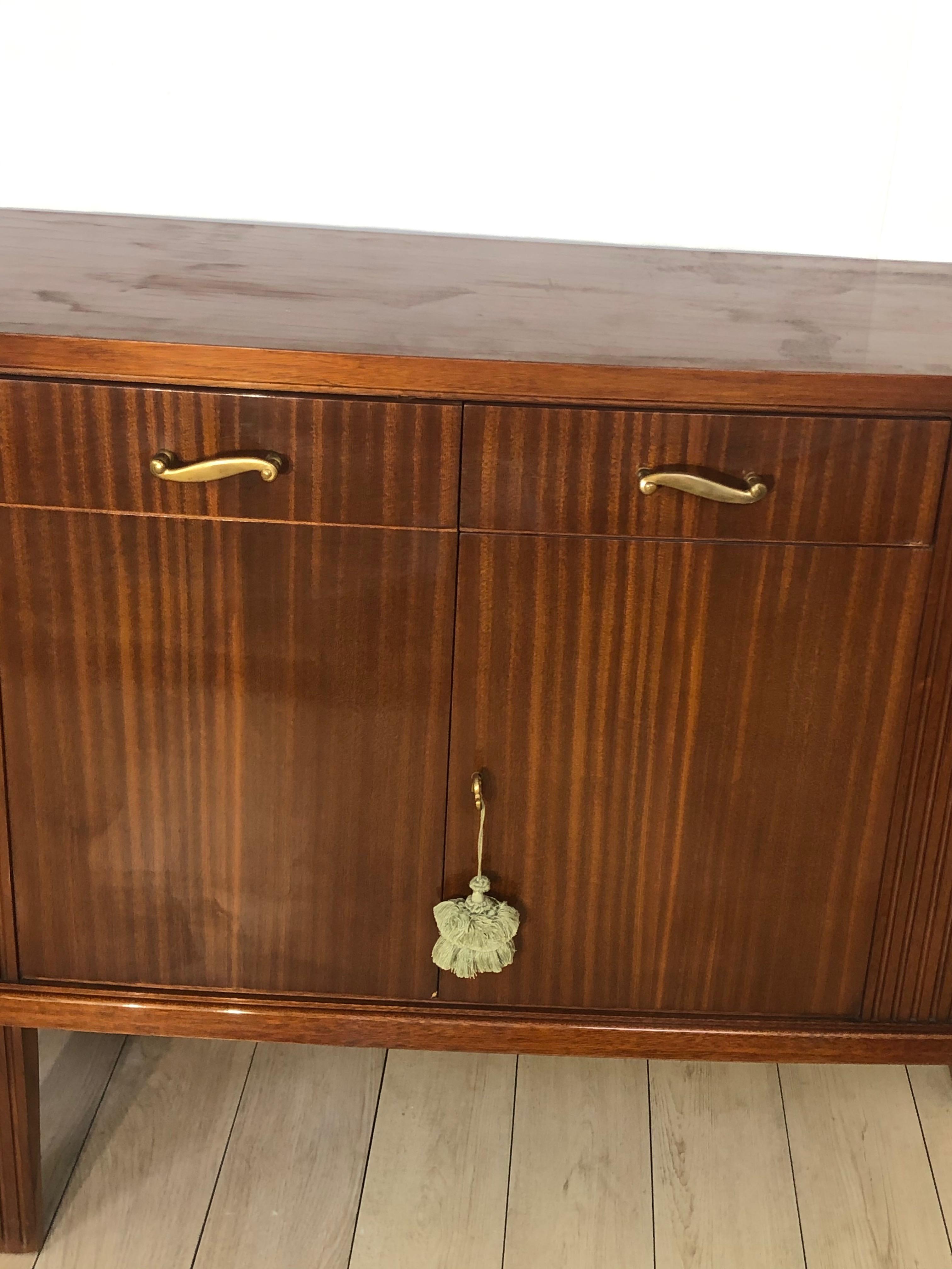 Hand-Crafted 20th Century Design Sideboard in Mahogany, 1970s For Sale