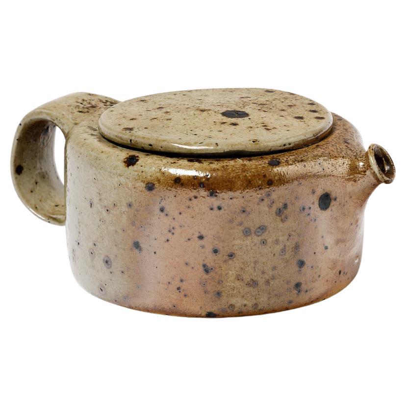20th Century Design Stoneware Ceramic Tea Pot by Montreau Lohoof 1970 La Borne For Sale