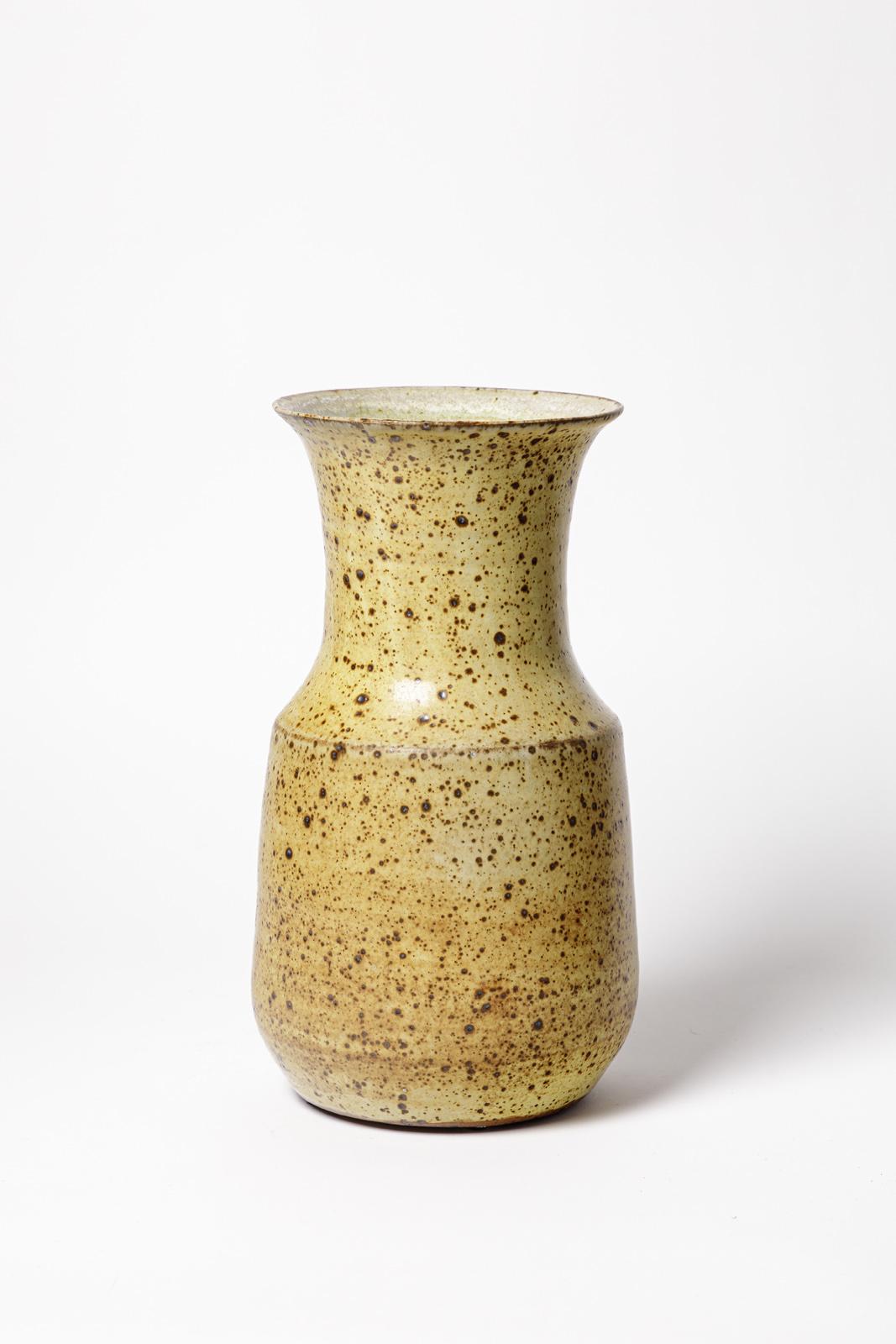 20th Century Design Stoneware Ceramic Vase by Gustave Tiffoche, circa 1970 In Excellent Condition In Neuilly-en- sancerre, FR