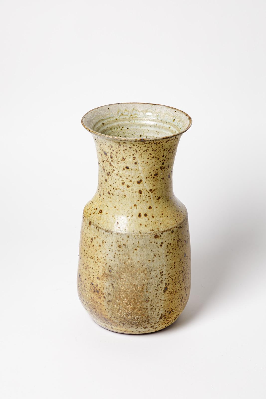 20th Century Design Stoneware Ceramic Vase by Gustave Tiffoche, circa 1970 1