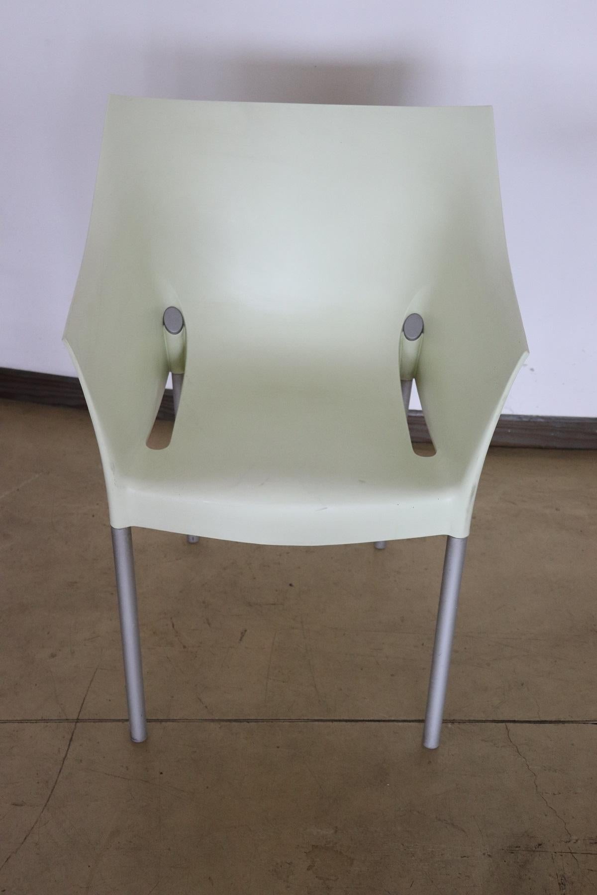 Aluminum 20th Century Design Table and Chairs by Philippe Starck for Kartell, 1990s For Sale