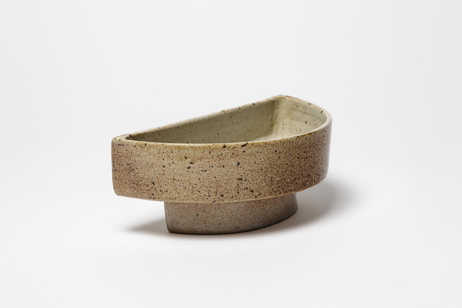 20th Century 20th century design unique handmade ceramic vide poche or dish 1970 La Borne For Sale