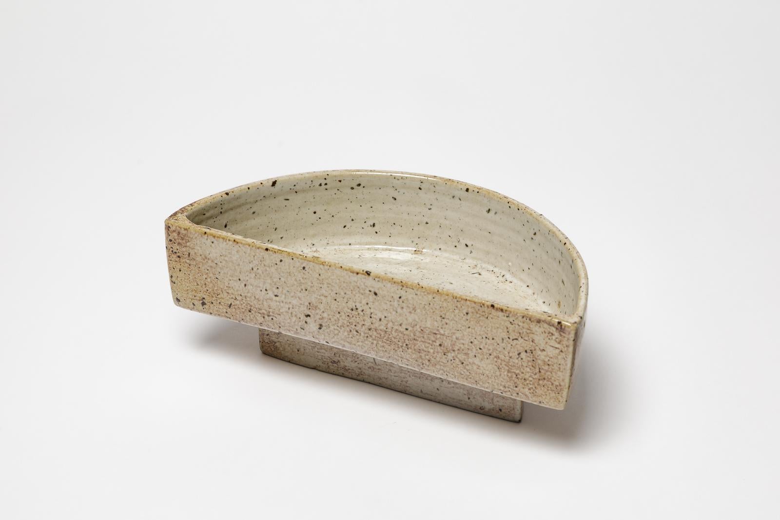 Ceramic 20th century design unique handmade ceramic vide poche or dish 1970 La Borne For Sale