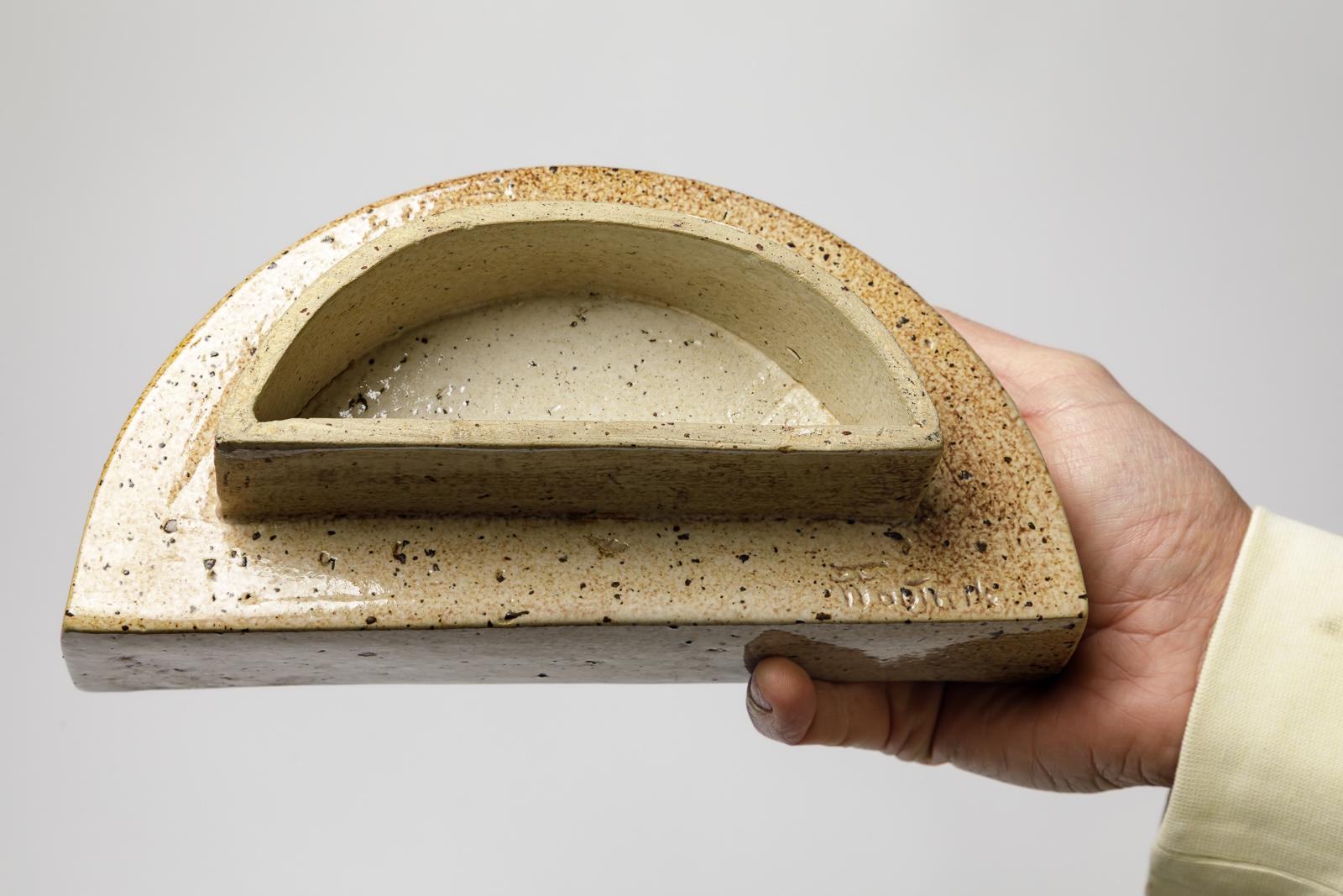 20th century design unique handmade ceramic vide poche or dish 1970 La Borne For Sale 1