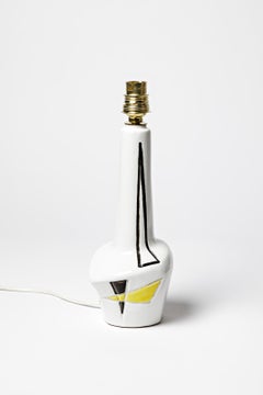 20th century design white and abstract colors ceramic table lamp st. of Orlando