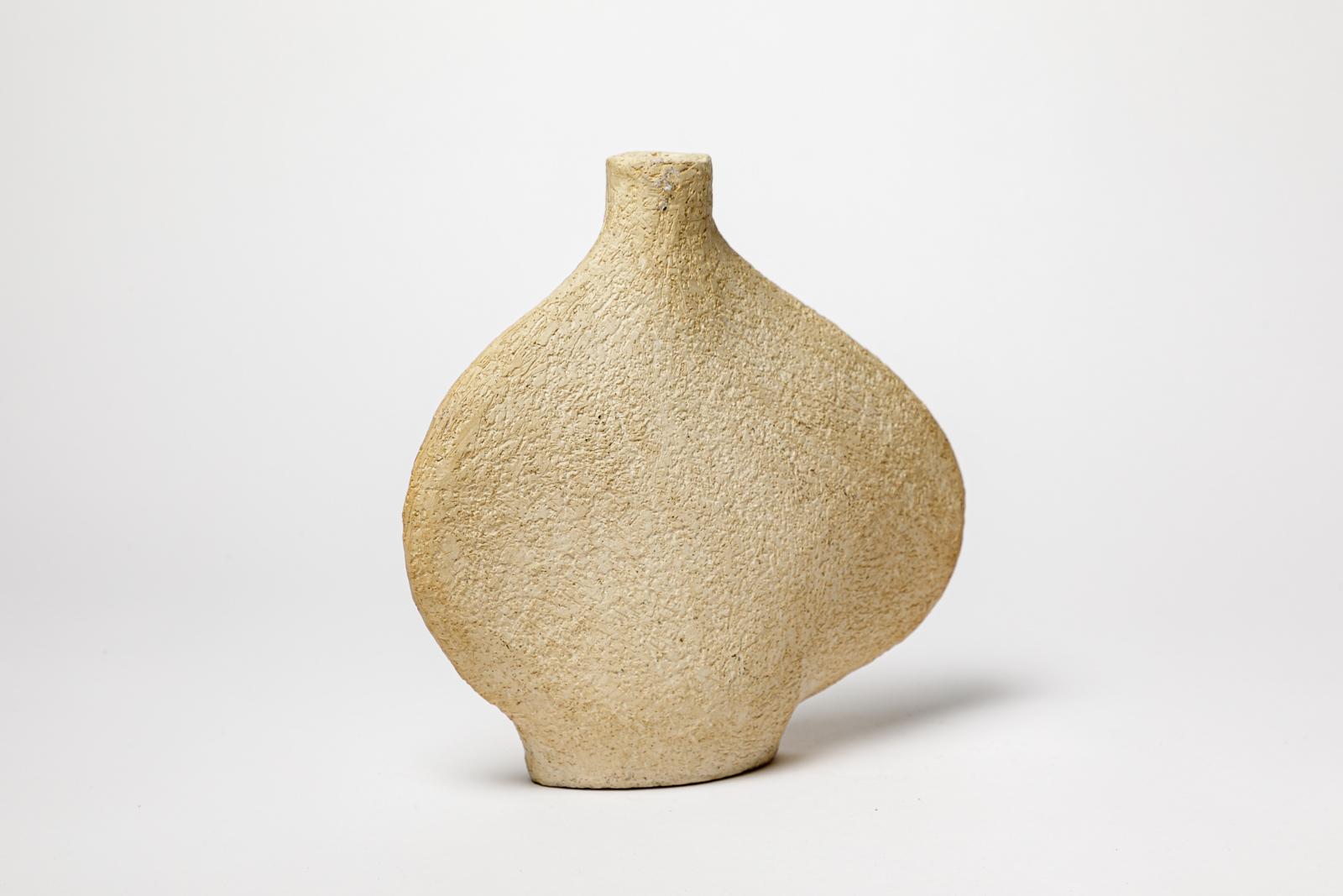 Mid-Century Modern 20th century design white ceramic vase free form abstract circa 1960 For Sale