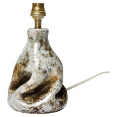 20th century design white free form ceramic table lamp by Alexandre Kostanda