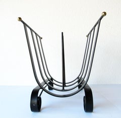 20th Century Design Wrought Iron Log Holder or Magazine Holder