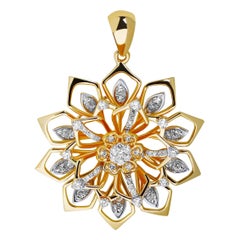 20th Century Designer Sun-Flower Pendant