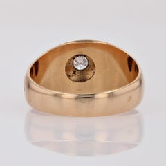 20th Century Diamond 18 Karat Rose Gold Curved Bangle Ring