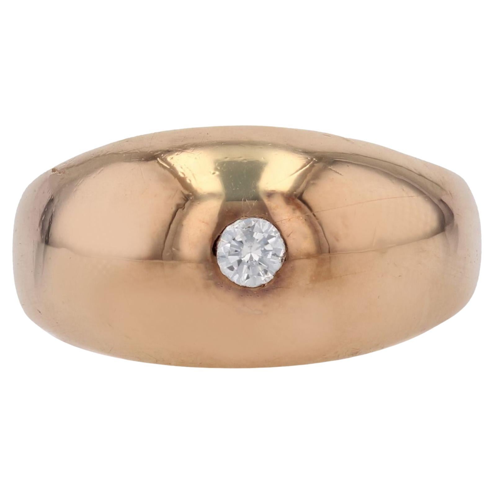 20th Century Diamond 18 Karat Rose Gold Curved Bangle Ring