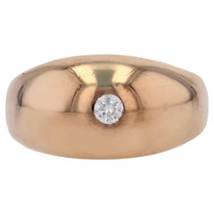 20th Century Diamond 18 Karat Rose Gold Curved Bangle Ring