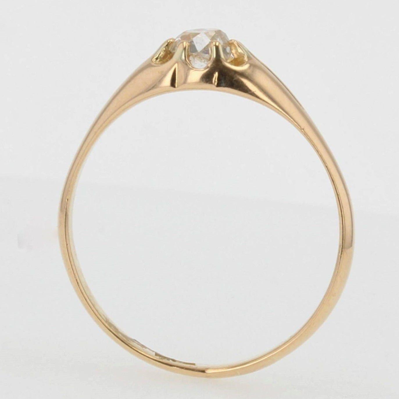 20th Century Diamond 18 Karat Yellow Gold Antique Ring For Sale 1