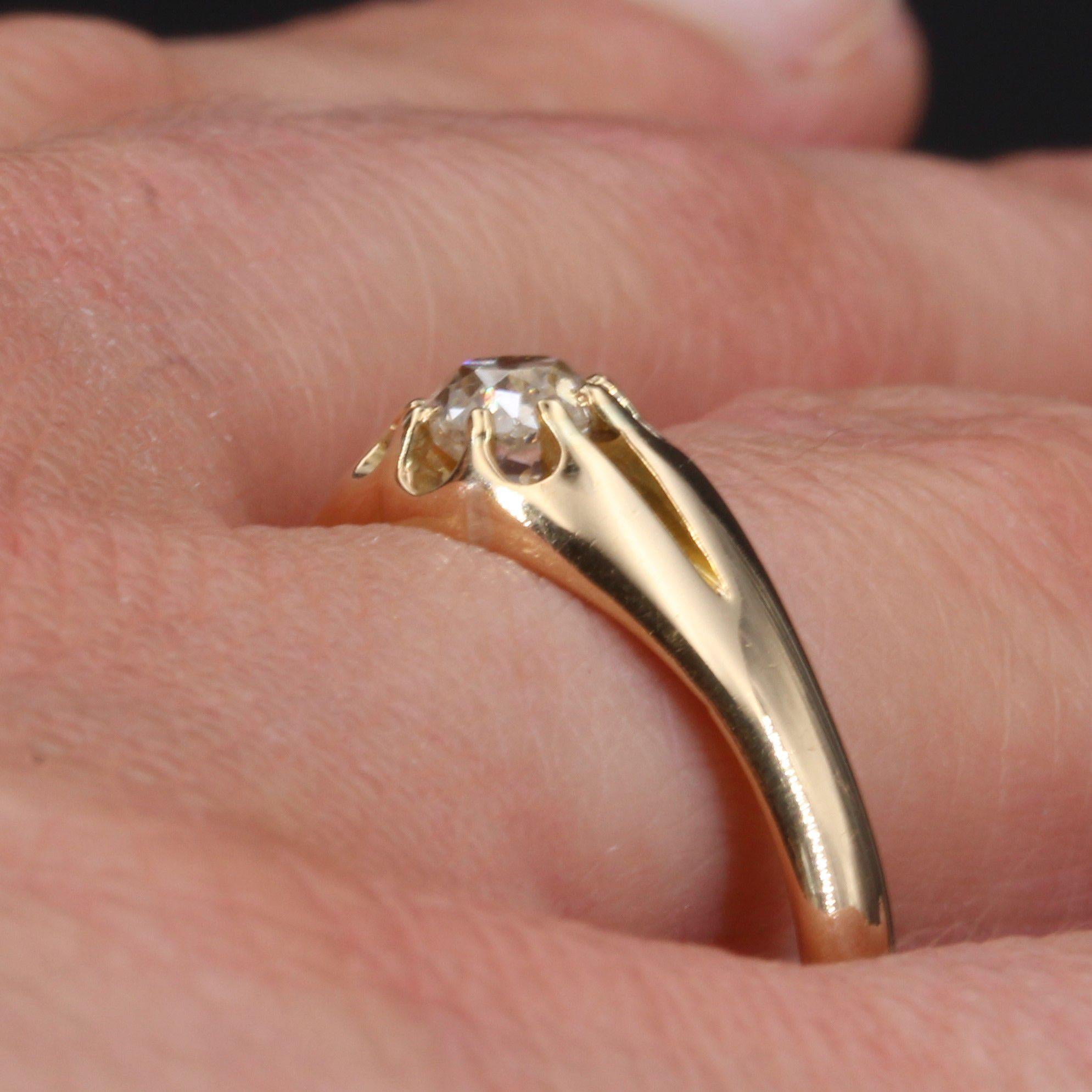 20. Jahrhundert Diamant 18 Karat Gelbgold Antiker Ring im Angebot 2