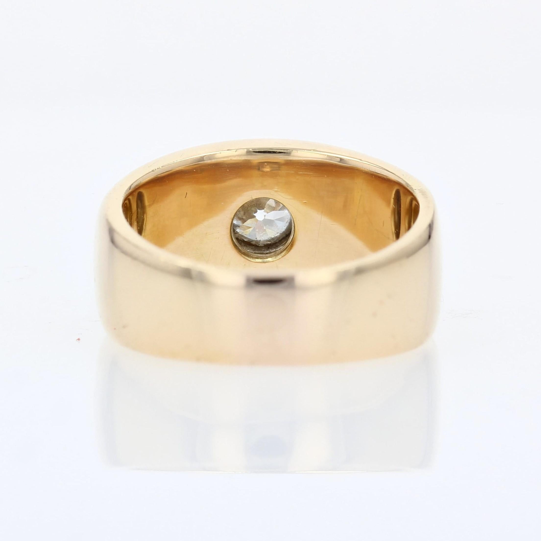 20th Century Diamond 18 Karat Yellow Gold Large Bangle Ring For Sale 5