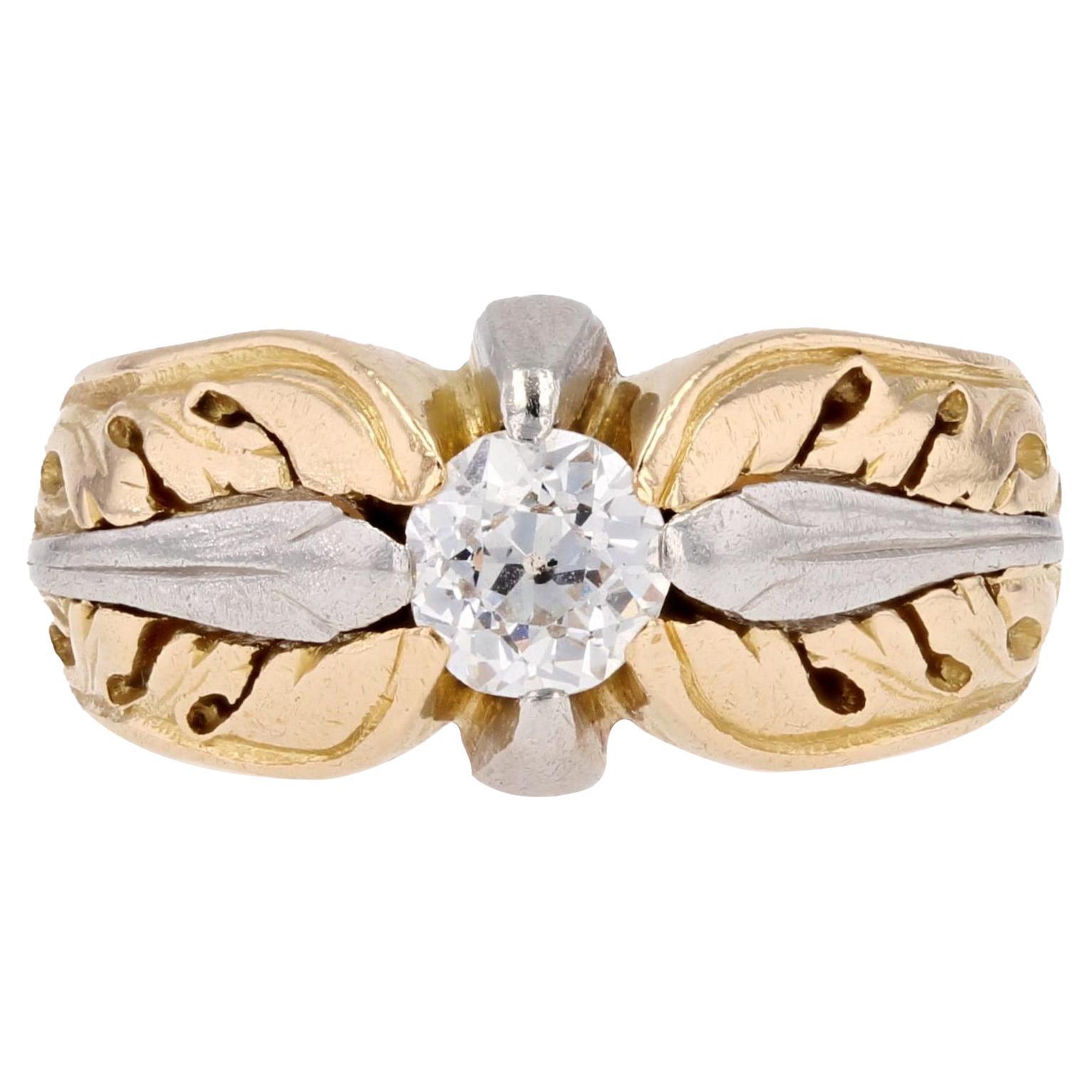 Diamant-Armreif aus 18 Karat Gelbgold und Platin des 20. Jahrhunderts im Angebot