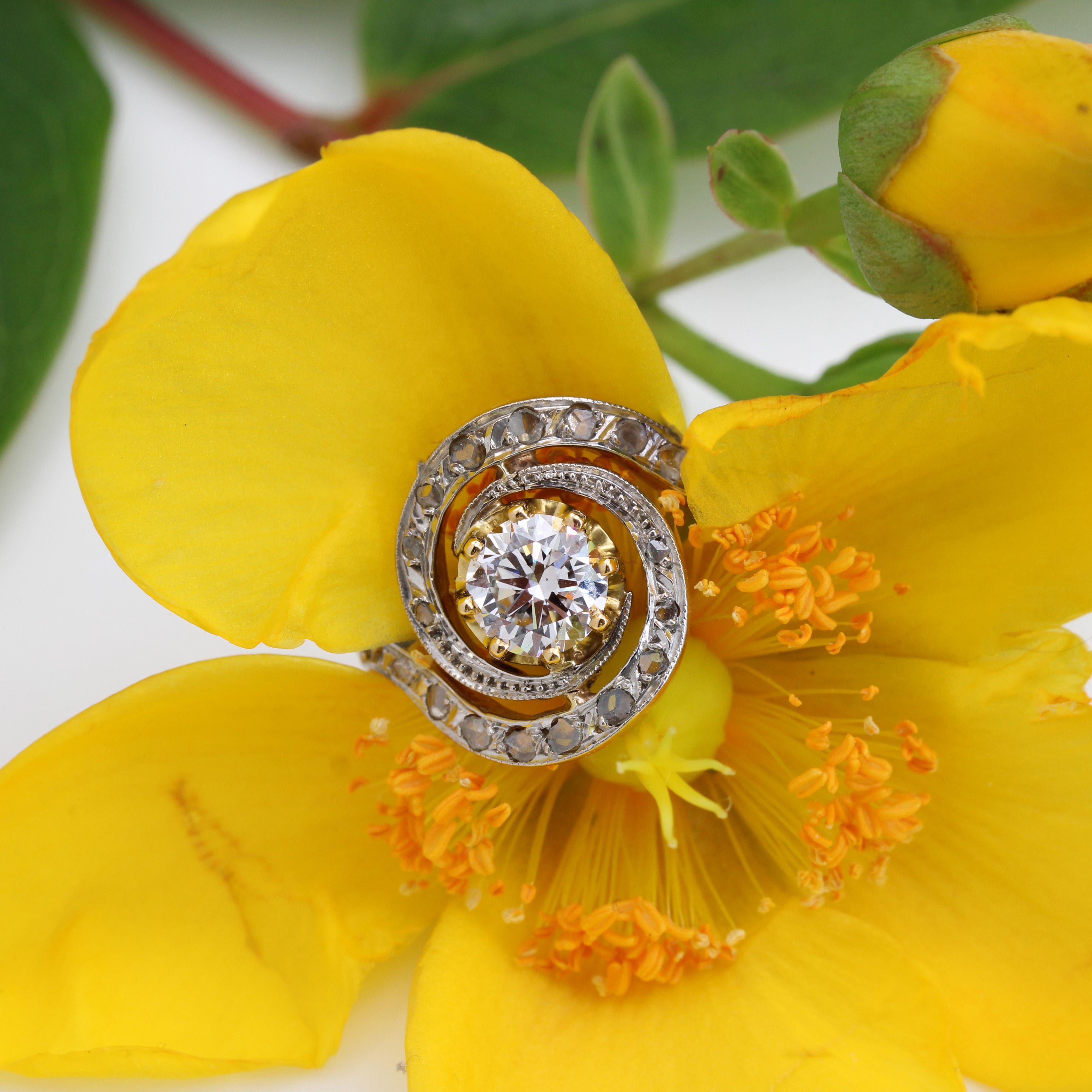vintage swirl engagement ring