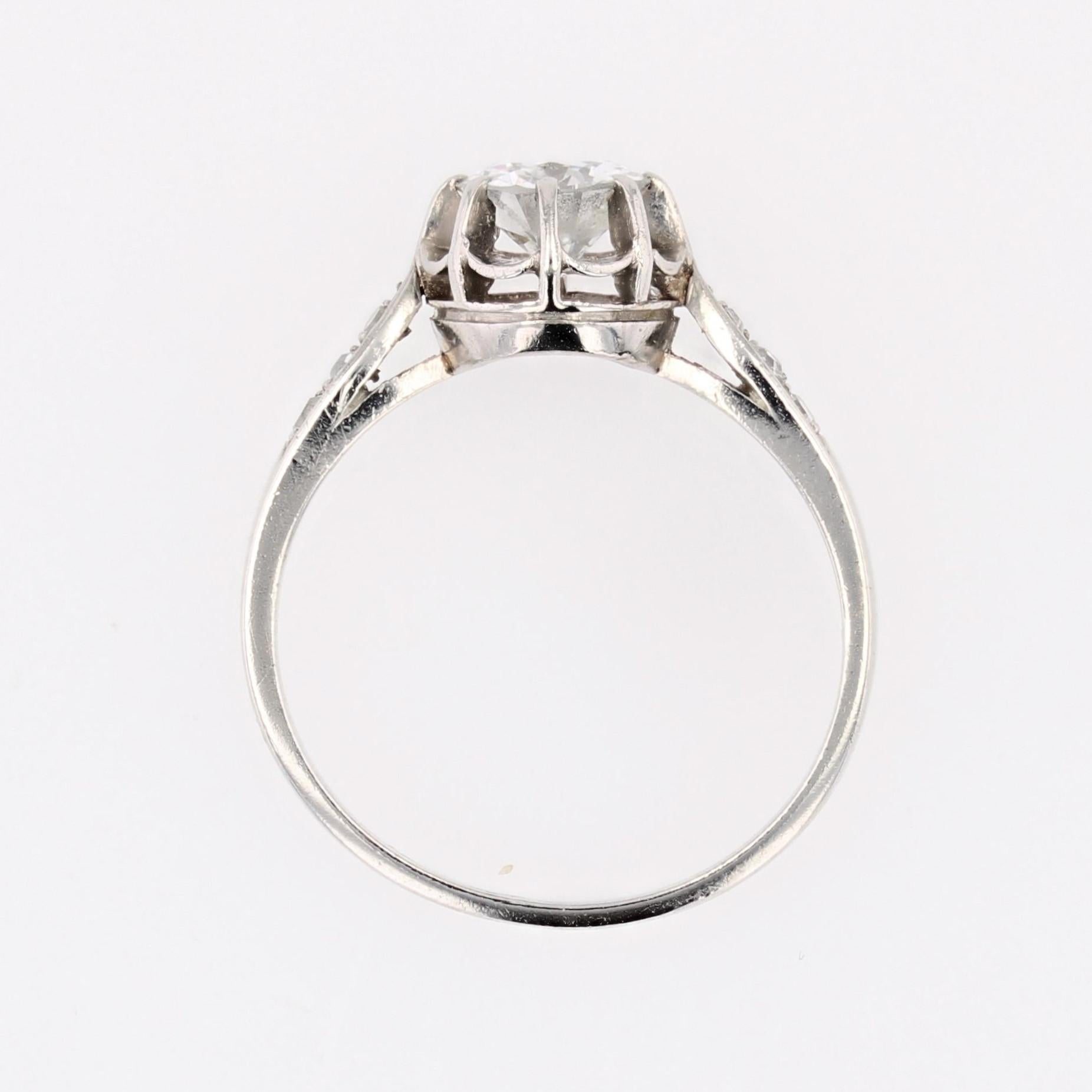20th Century Diamond Platinum Solitaire Ring For Sale 10