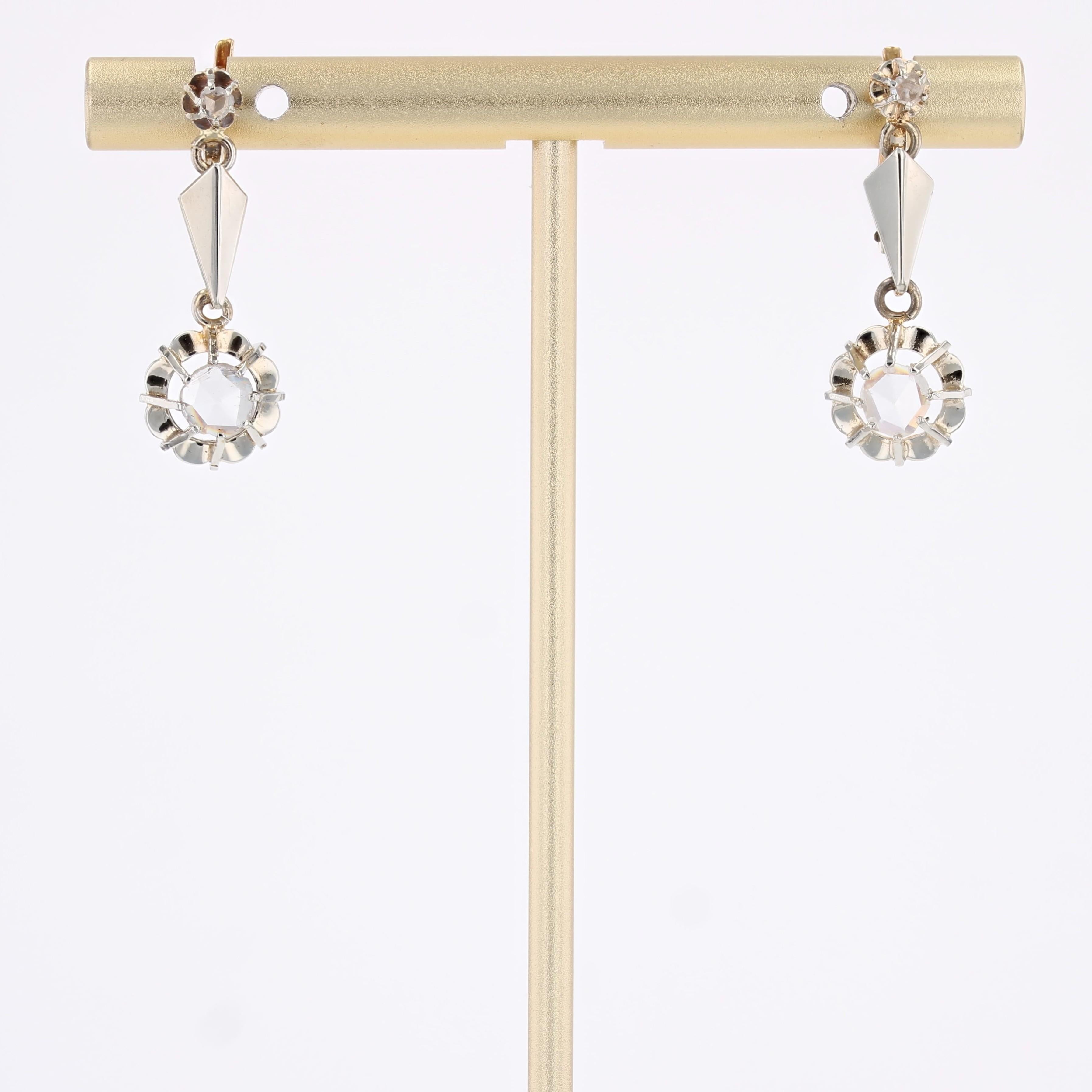 20th Century Diamonds 18 Karat White Rose Gold Lever Back Earrings im Angebot 5