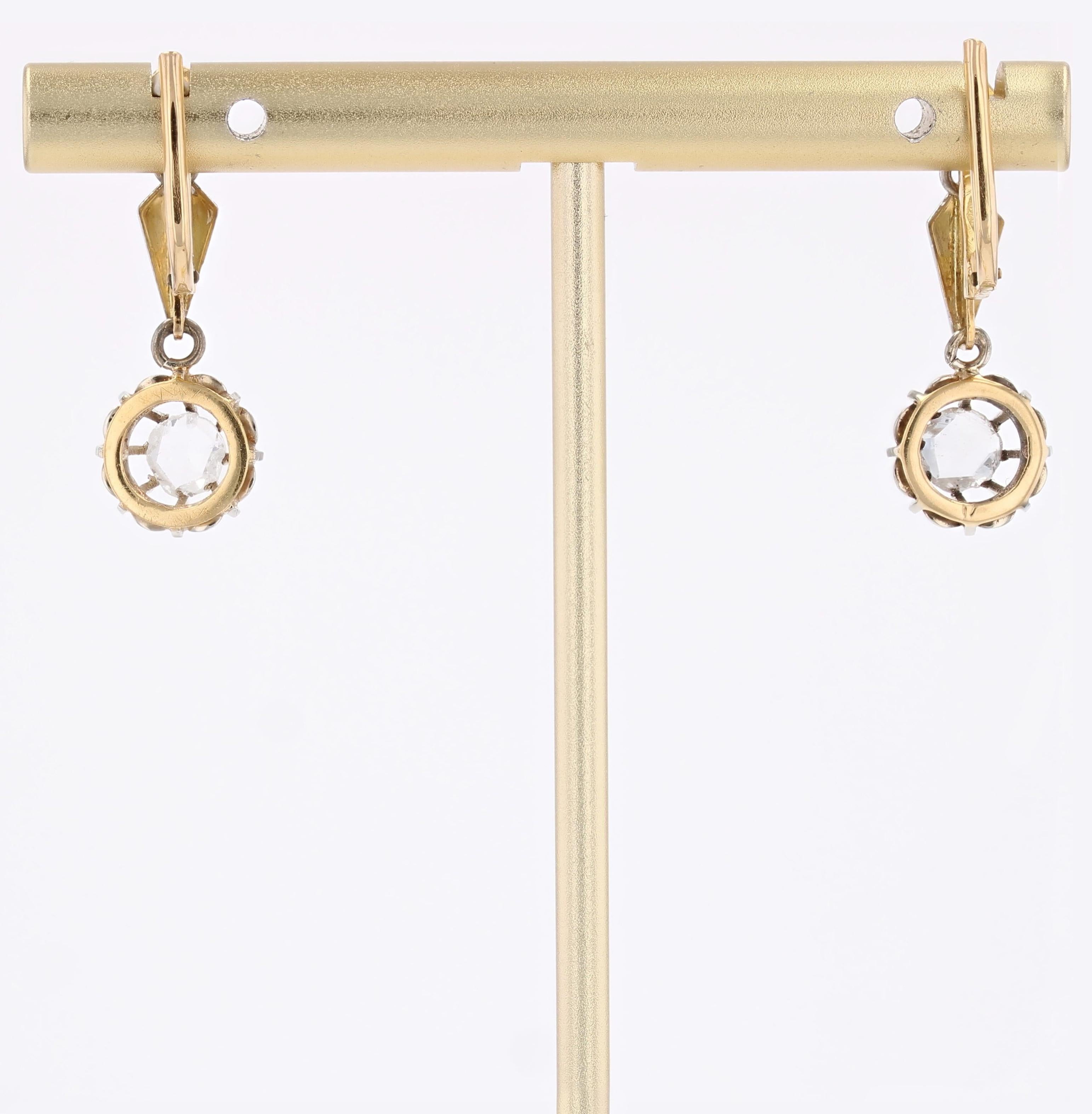 20th Century Diamonds 18 Karat White Rose Gold Lever Back Earrings im Angebot 6